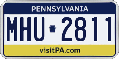PA license plate MHU2811