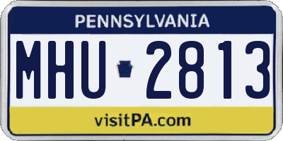 PA license plate MHU2813