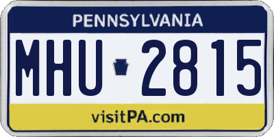 PA license plate MHU2815