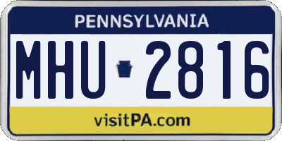 PA license plate MHU2816