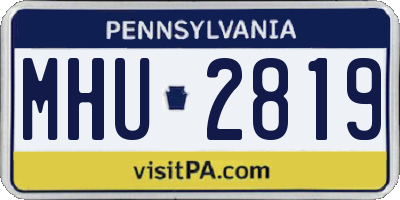 PA license plate MHU2819