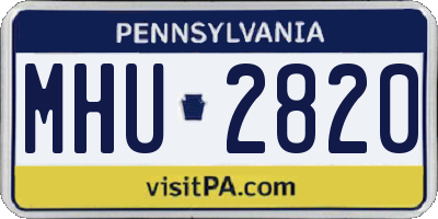 PA license plate MHU2820