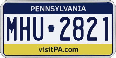 PA license plate MHU2821