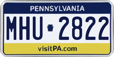 PA license plate MHU2822