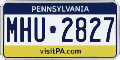 PA license plate MHU2827