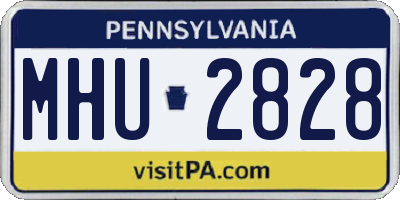 PA license plate MHU2828
