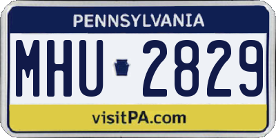 PA license plate MHU2829