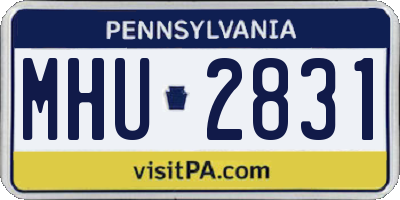 PA license plate MHU2831