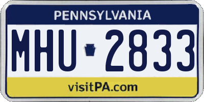 PA license plate MHU2833