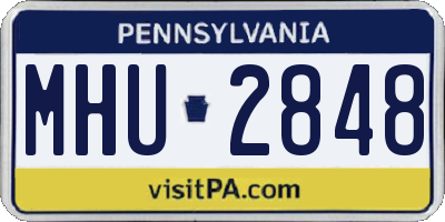 PA license plate MHU2848