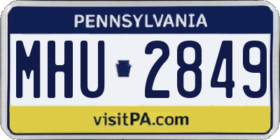 PA license plate MHU2849