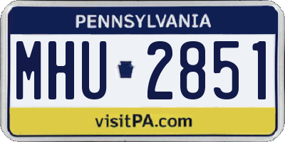 PA license plate MHU2851