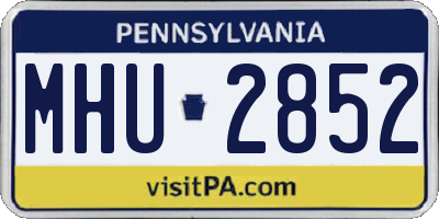 PA license plate MHU2852