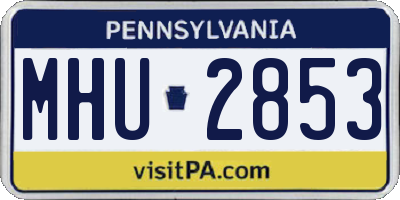 PA license plate MHU2853