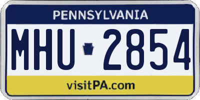 PA license plate MHU2854