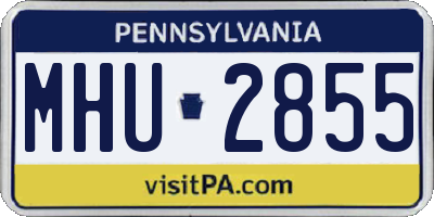 PA license plate MHU2855
