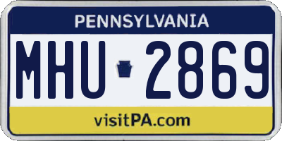 PA license plate MHU2869