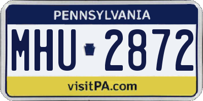 PA license plate MHU2872
