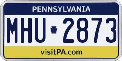 PA license plate MHU2873