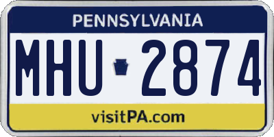 PA license plate MHU2874
