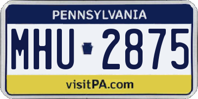 PA license plate MHU2875