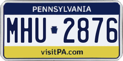 PA license plate MHU2876