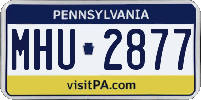 PA license plate MHU2877