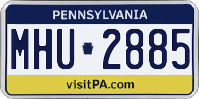 PA license plate MHU2885