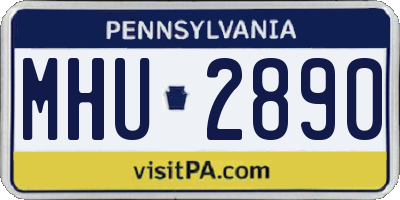 PA license plate MHU2890