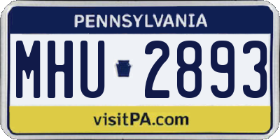 PA license plate MHU2893