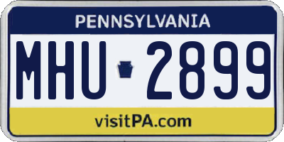 PA license plate MHU2899