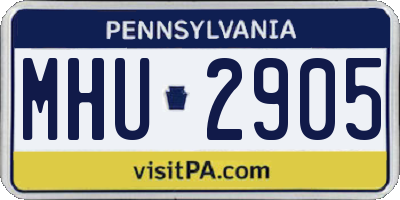 PA license plate MHU2905