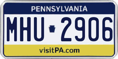 PA license plate MHU2906