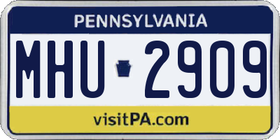 PA license plate MHU2909