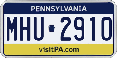 PA license plate MHU2910