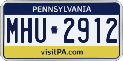 PA license plate MHU2912