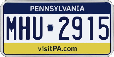 PA license plate MHU2915