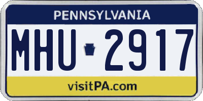 PA license plate MHU2917