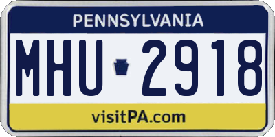 PA license plate MHU2918