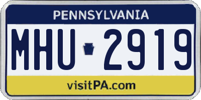 PA license plate MHU2919