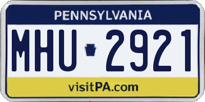 PA license plate MHU2921