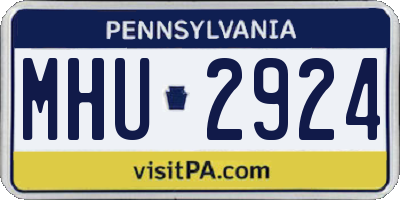 PA license plate MHU2924