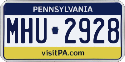 PA license plate MHU2928