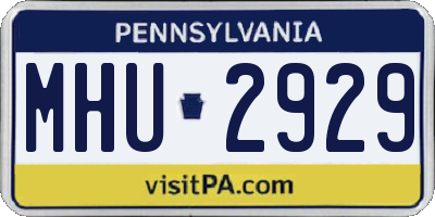 PA license plate MHU2929