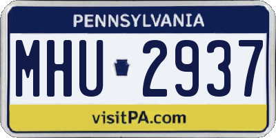 PA license plate MHU2937