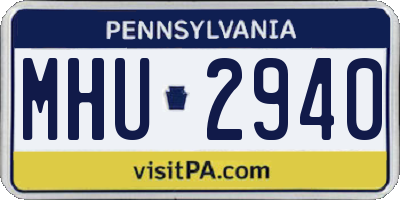 PA license plate MHU2940