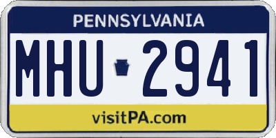 PA license plate MHU2941
