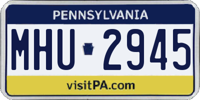 PA license plate MHU2945