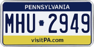 PA license plate MHU2949
