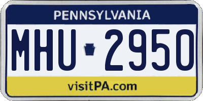 PA license plate MHU2950